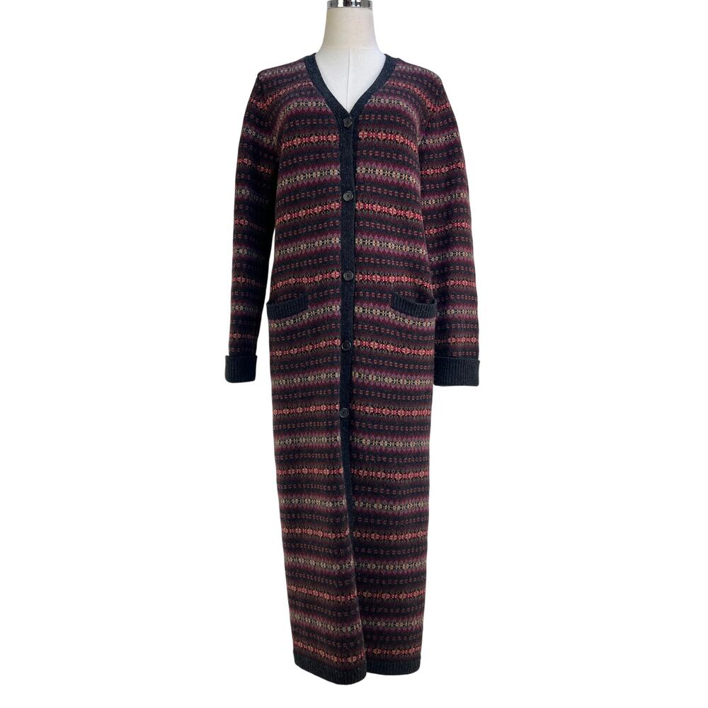 Lauren Ralph Lauren Vintage Stripe Longline Cardigan Wool Sweater